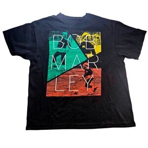 Bob Marley Zion Rootswear T-Shirt Black XL 2011 Tour Graphic Soccer Rasta Tee